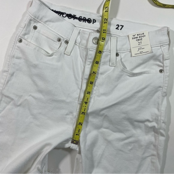 New J Crew 10” Billie Demi Boot Crop Jeans White Size 27 - Picture 11 of 12